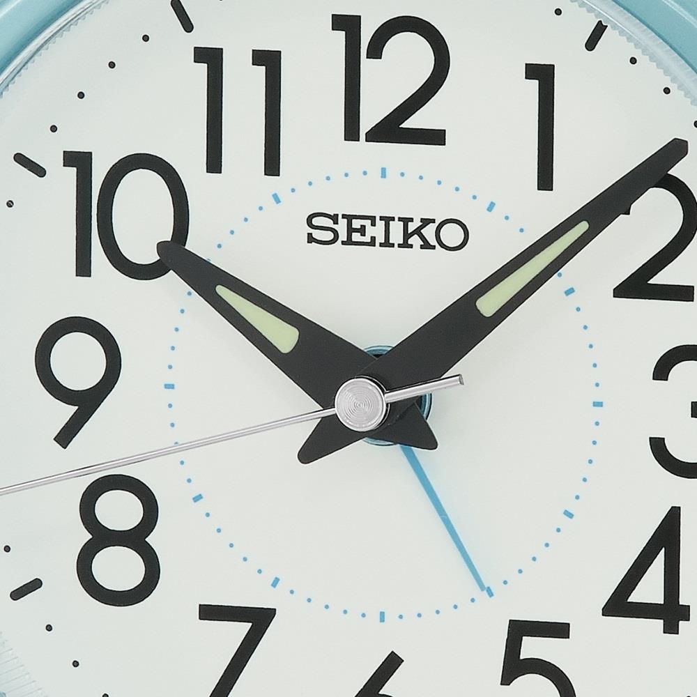 นาฬิกาปลุก SEIKO CLOCKS QHE204L 4.6X4.5 นิ้ว สีฟ้า