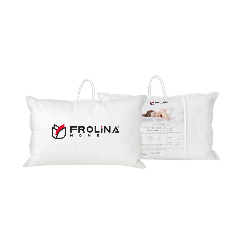 หมอนหนุน ขนห่านเทียม FROLINA MAJESTIC DOWN FIRM II 19x29 นิ้ว สีขาว