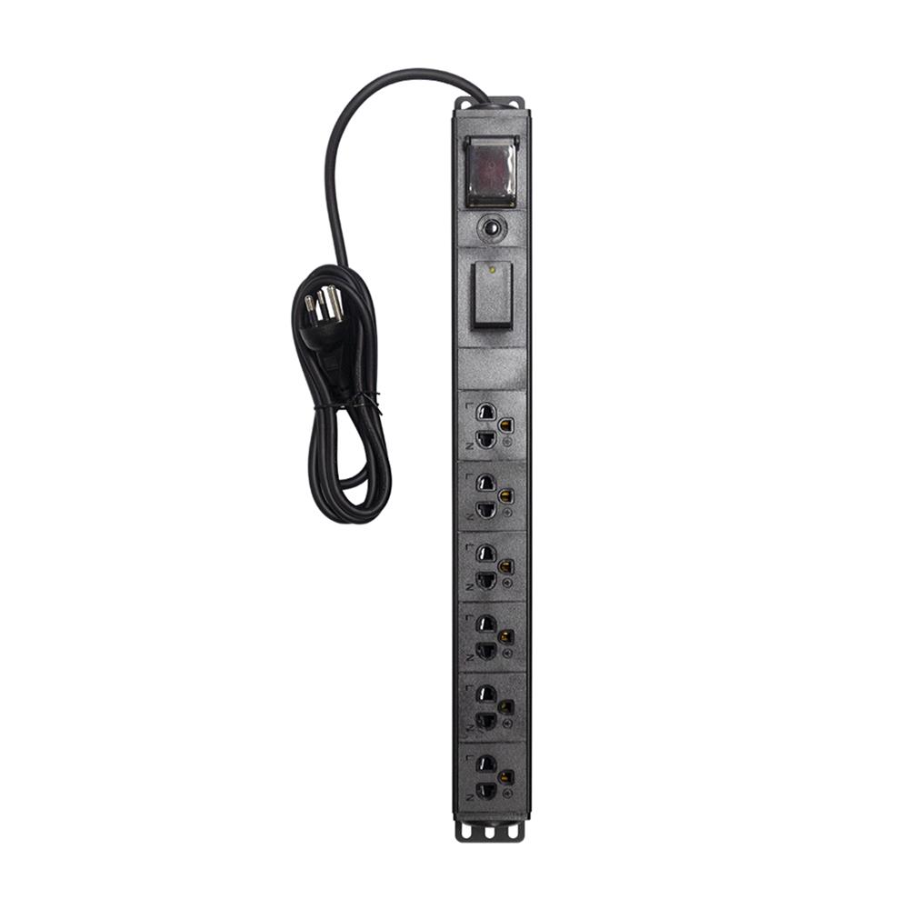 รางปลั๊กไฟตู้ RACK 6 ช่อง 1 สวิตซ์ GLINK GPDU-08K 2 ม.