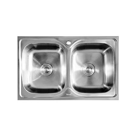 ซิงค์ขาตั้ง 2 หลุม TECNOSTAR STT 80 2B สีเงิน_3