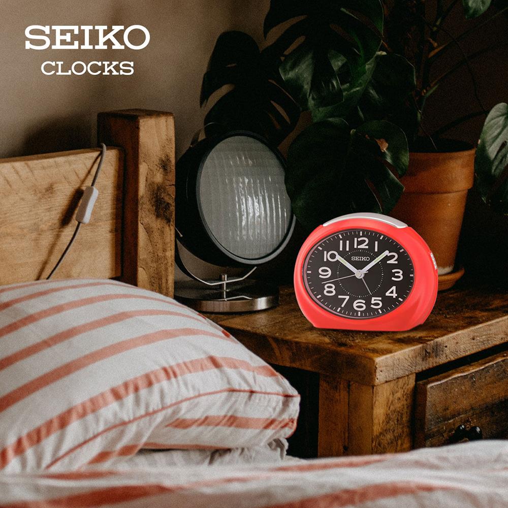นาฬิกาปลุก SEIKO CLOCKS QHE193R 3.4X4.4 นิ้ว สีแดง