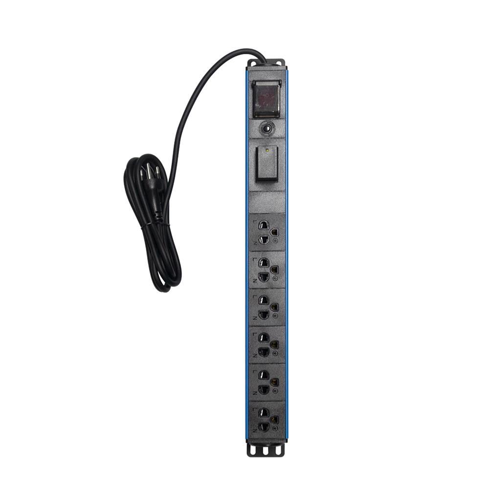 รางปลั๊กไฟตู้ RACK 6 ช่อง 1 สวิตซ์ GLINK GPDU-08B 2 ม.