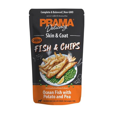 อาหารเปียกสุนัข PRAMA PD2 FISH AND CHIPS 120 ก._0