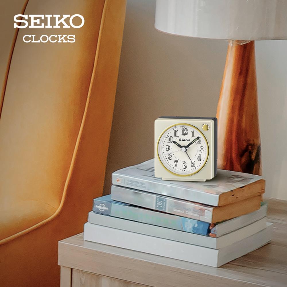 นาฬิกาปลุก SEIKO CLOCKS QHE197W 2.5 นิ้ว สีขาว