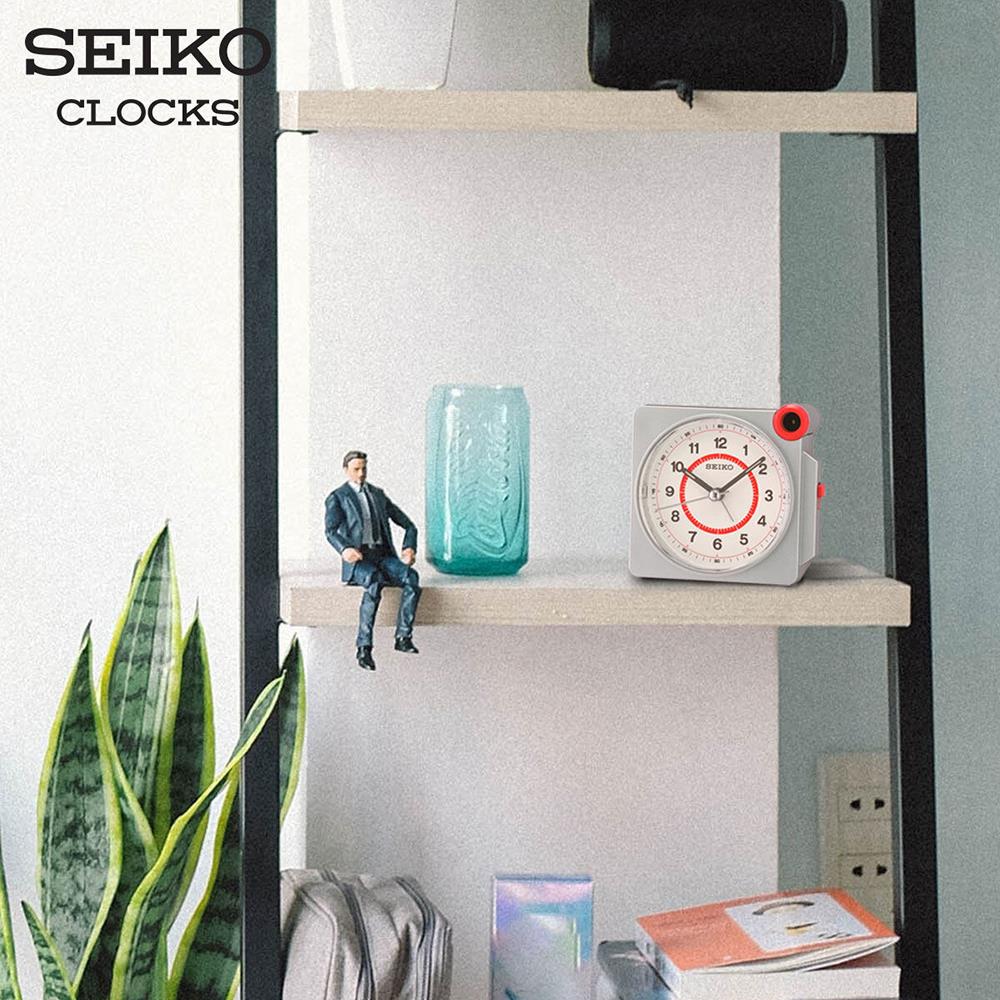 นาฬิกาปลุก SEIKO CLOCKS QHE183S 7.2X5.5 นิ้ว สีเงิน