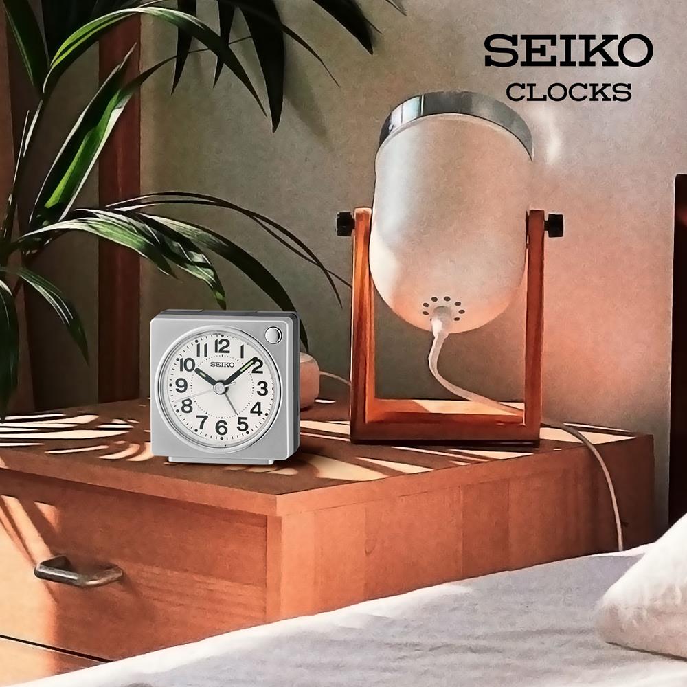 นาฬิกาปลุก SEIKO CLOCKS QHE196S 2.5 นิ้ว สีเงิน