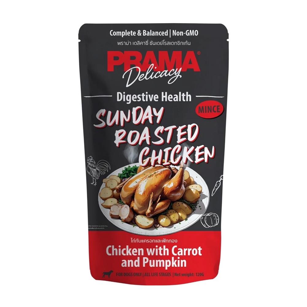 อาหารเปียกสุนัข PRAMA PD4 SUNDAY ROASTED CHICKEN 120 ก.