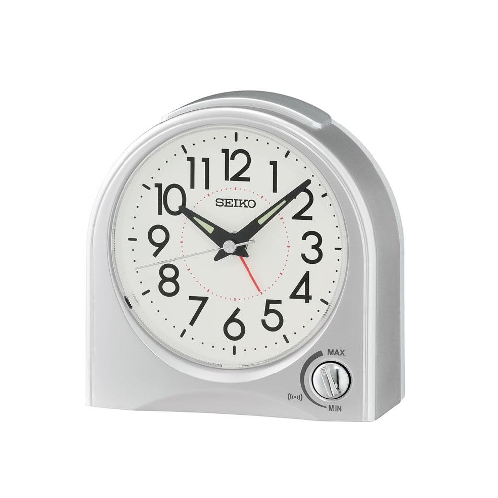 นาฬิกาปลุก SEIKO CLOCKS QHE204S 4.6X4.5 นิ้ว สีเงิน