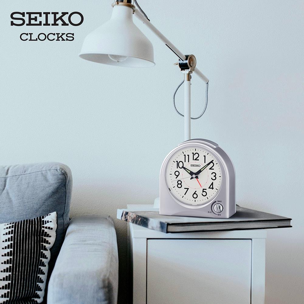 นาฬิกาปลุก SEIKO CLOCKS QHE204S 4.6X4.5 นิ้ว สีเงิน