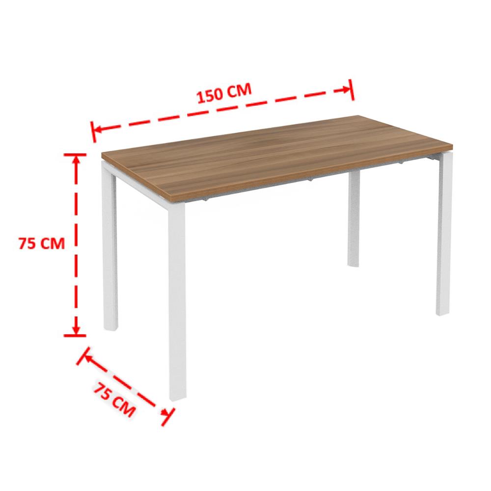 โต๊ะทำงาน OFFICEINTREND VIRO WL-TE150 150 ซม. สี TEAK/ขาว
