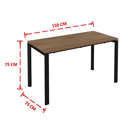 โต๊ะทำงาน OFFICEINTREND VIRO BL-TE150 150 ซม. สี TEAK/ดำ_2