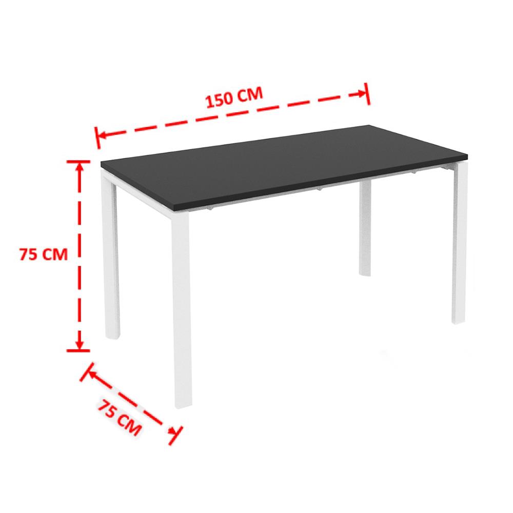 โต๊ะทำงาน OFFICEINTREND VIRO WL-B150 150 ซม. สีดำ/ขาว