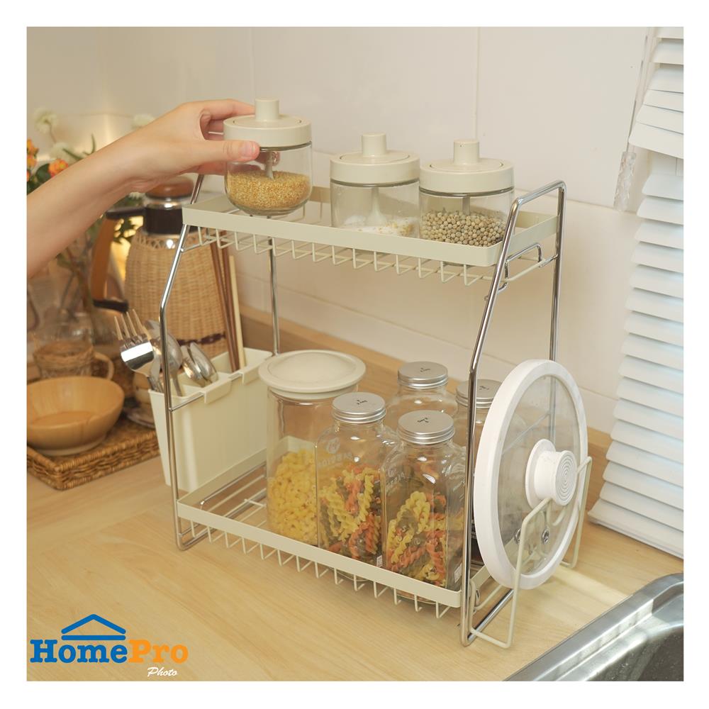 ชั้นวางเครื่องปรุง 2 ชั้น KECH CREAMY 33X18X38.5 ซม. สีครีม