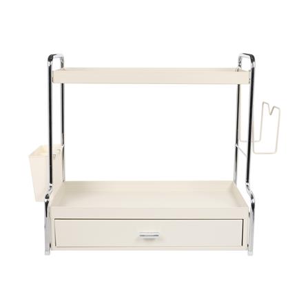 ชั้นวางเครื่องปรุง 2 ชั้น พร้อมลิ้นชัก KECH CREAMY 42.5X23.5X42 ซม. สีครีม_2