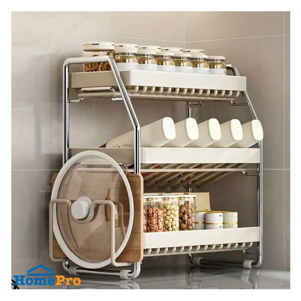 ชั้นวางเครื่องปรุง 3 ชั้น KECH CREAMY 33X38.5X18 ซม. สีครีม