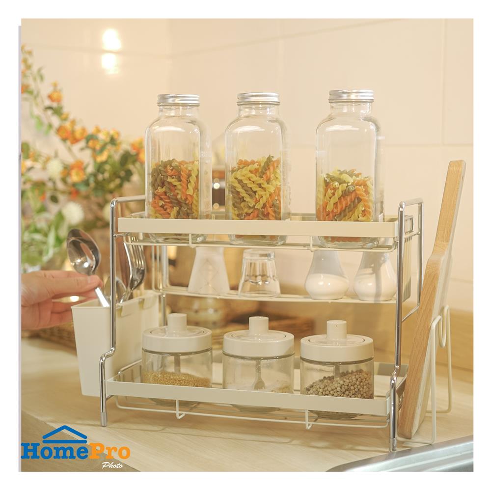 ชั้นวางเครื่องปรุง 2 ชั้น KECH CREAMY 33.6X18.5X25.6 ซม. สีครีม