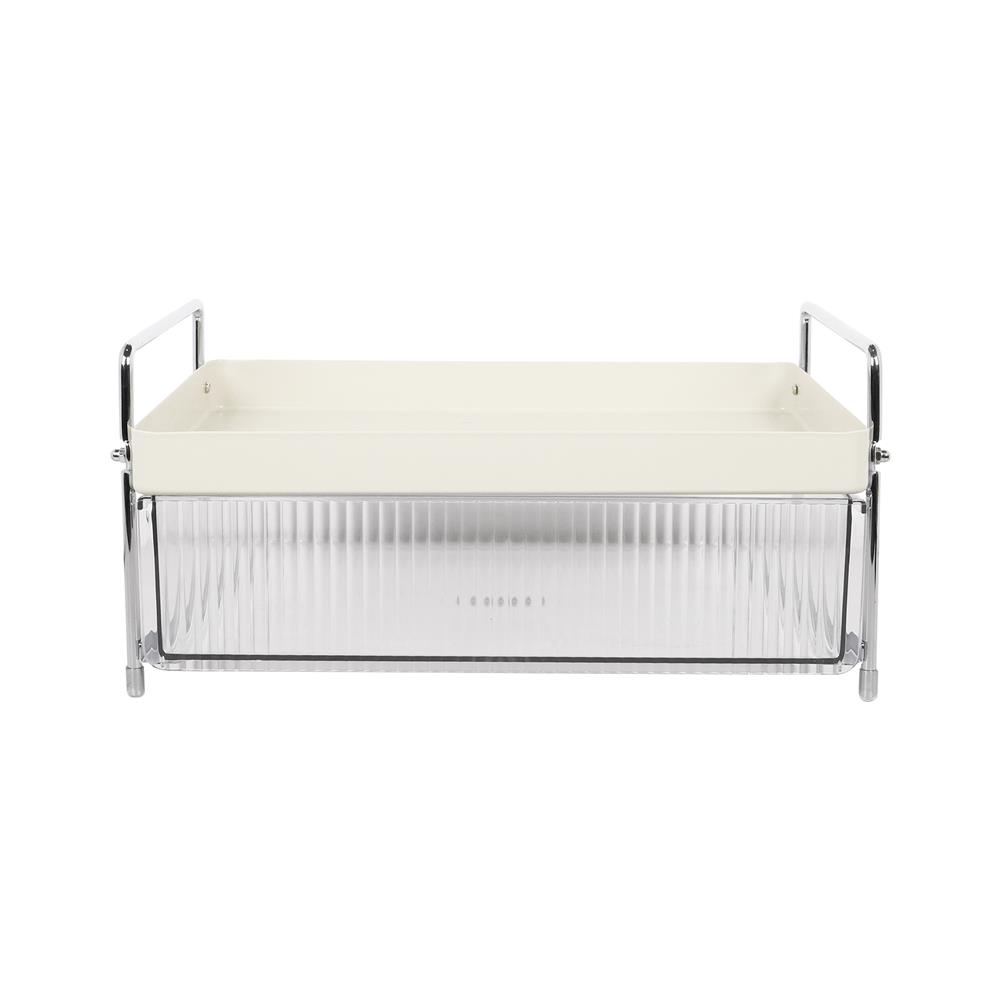 ชั้นเก็บแก้ว 1 ชั้น มีลิ้นชัก KECH CREAMY