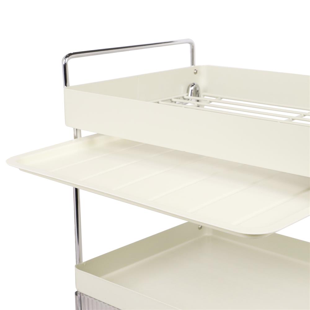 ชั้นเก็บแก้ว 2 ชั้น มีลิ้นชัก KECH CREAMY