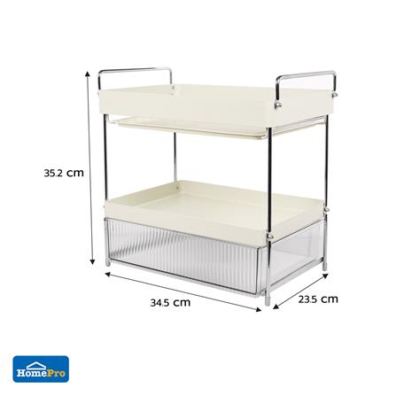 ชั้นเก็บแก้ว 2 ชั้น มีลิ้นชัก KECH CREAMY_8