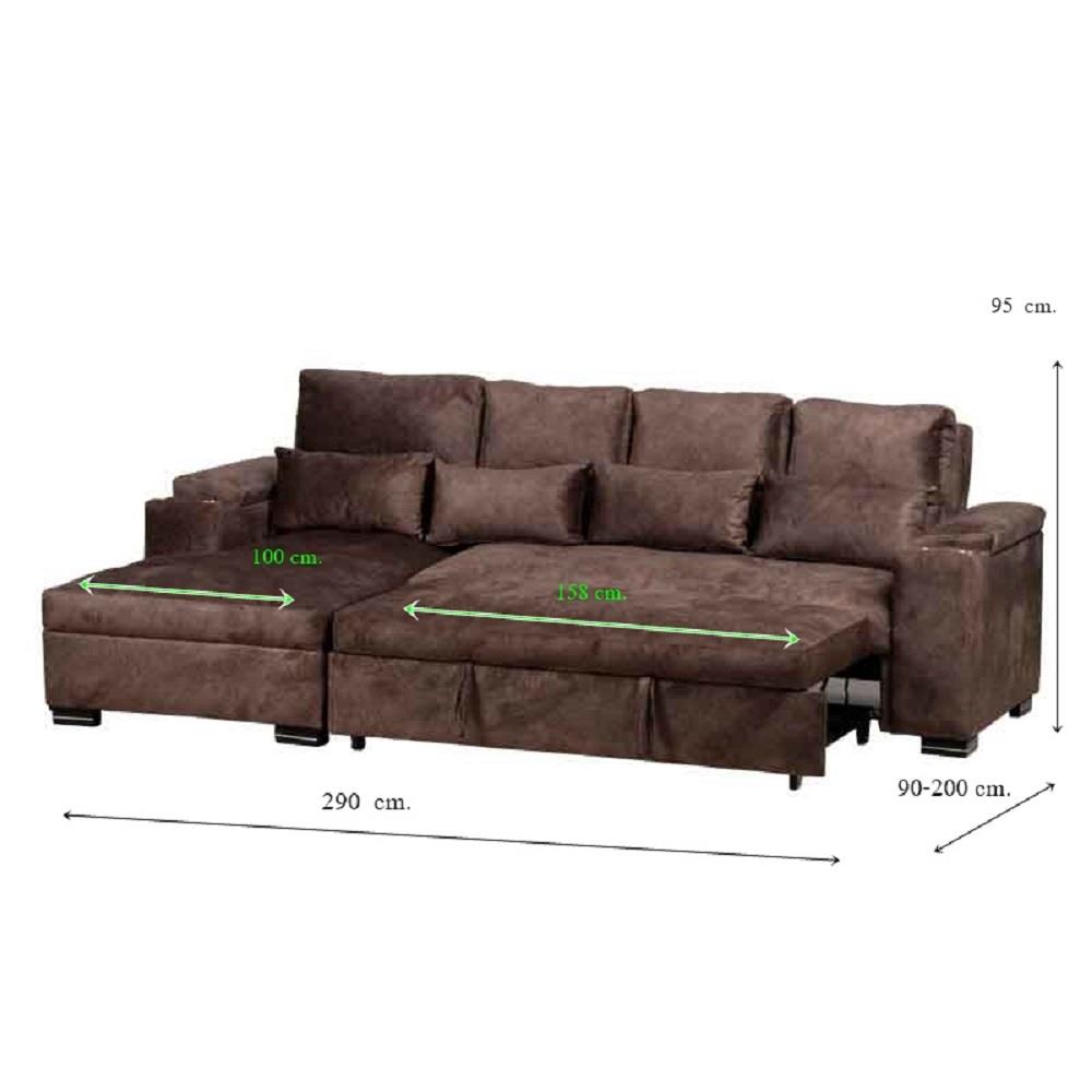 โซฟาเข้ามุมซ้าย AS FURNITURE KALEL CRBWU38 สีน้ำตาล