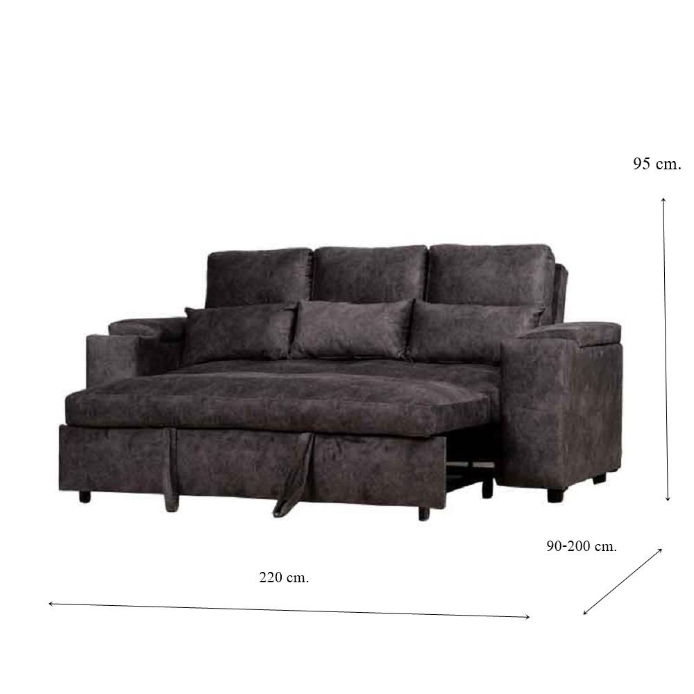 โซฟาเบด AS FURNITURE AURORA CGYU40 สีเทาเข้ม