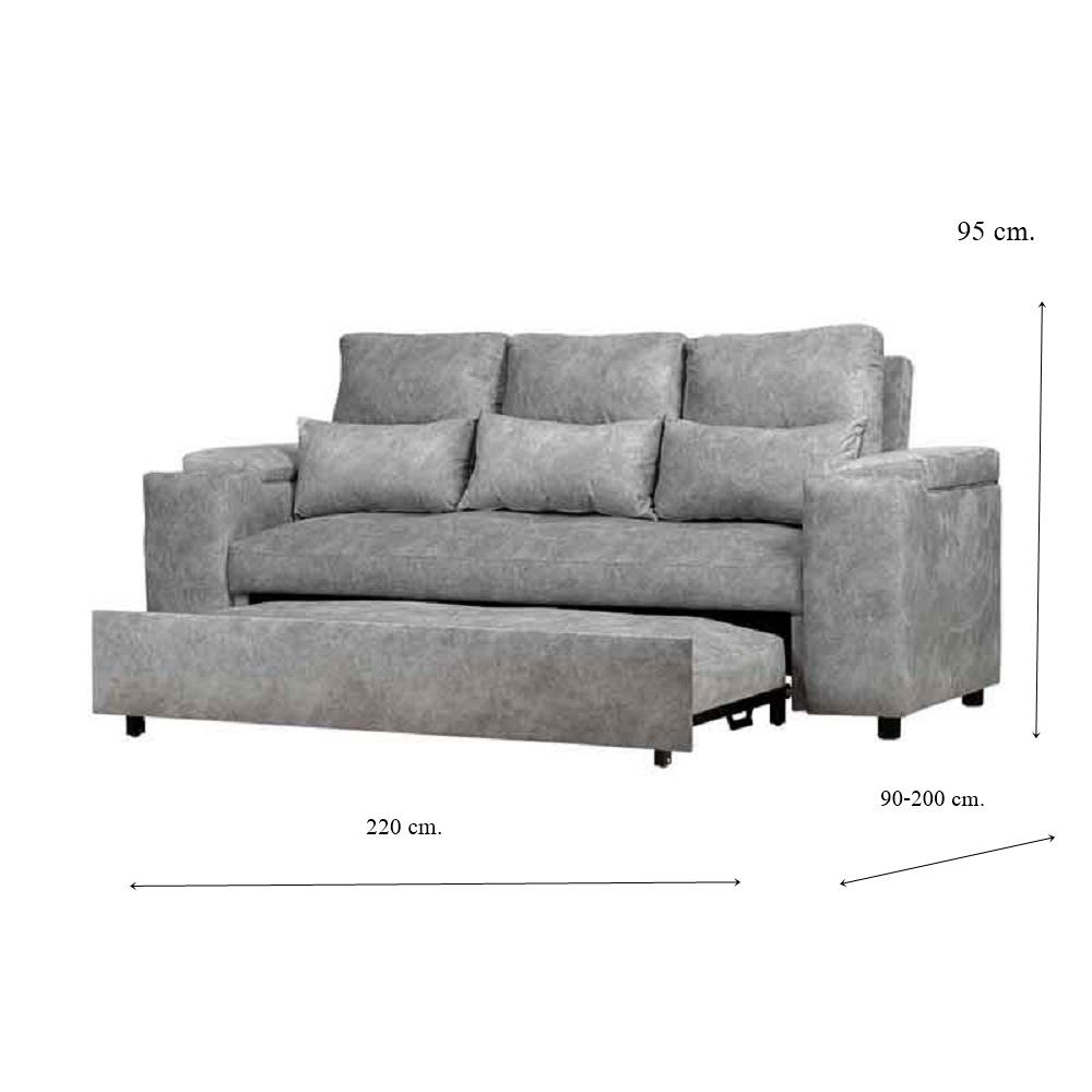 โซฟาเบด AS FURNITURE AURORA CGYU39 สีเทาอ่อน