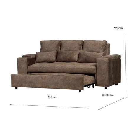 โซฟาเบด AS FURNITURE AURORA CBWU37 สีน้ำตาล_10