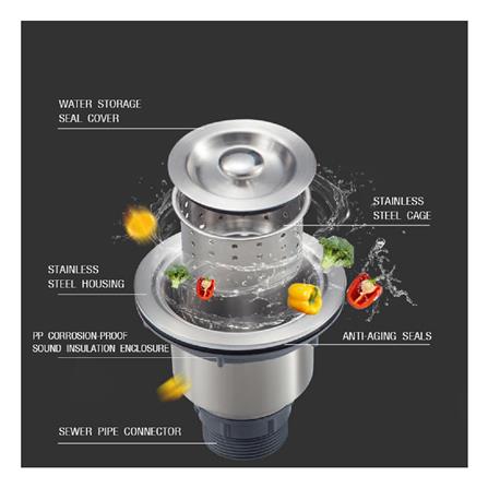 ซิงค์ฝัง 1 หลุม PARNO SKY 5545 สีเทาดำ_5