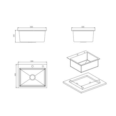 ซิงค์ฝัง 1 หลุม PARNO SKY 5545 สีเทาดำ_7