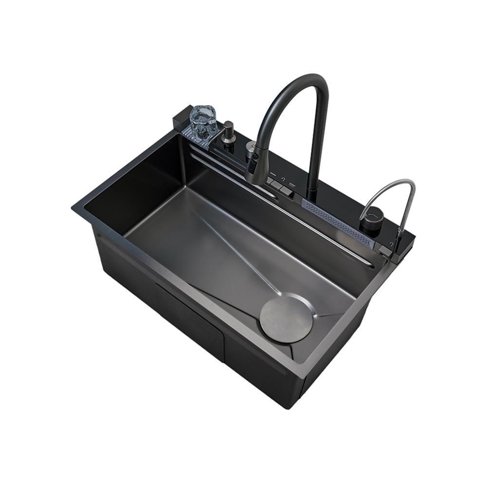 ซิงค์ฝัง 1 หลุม KUCINE STORM 7545 2W สีเทาดำ