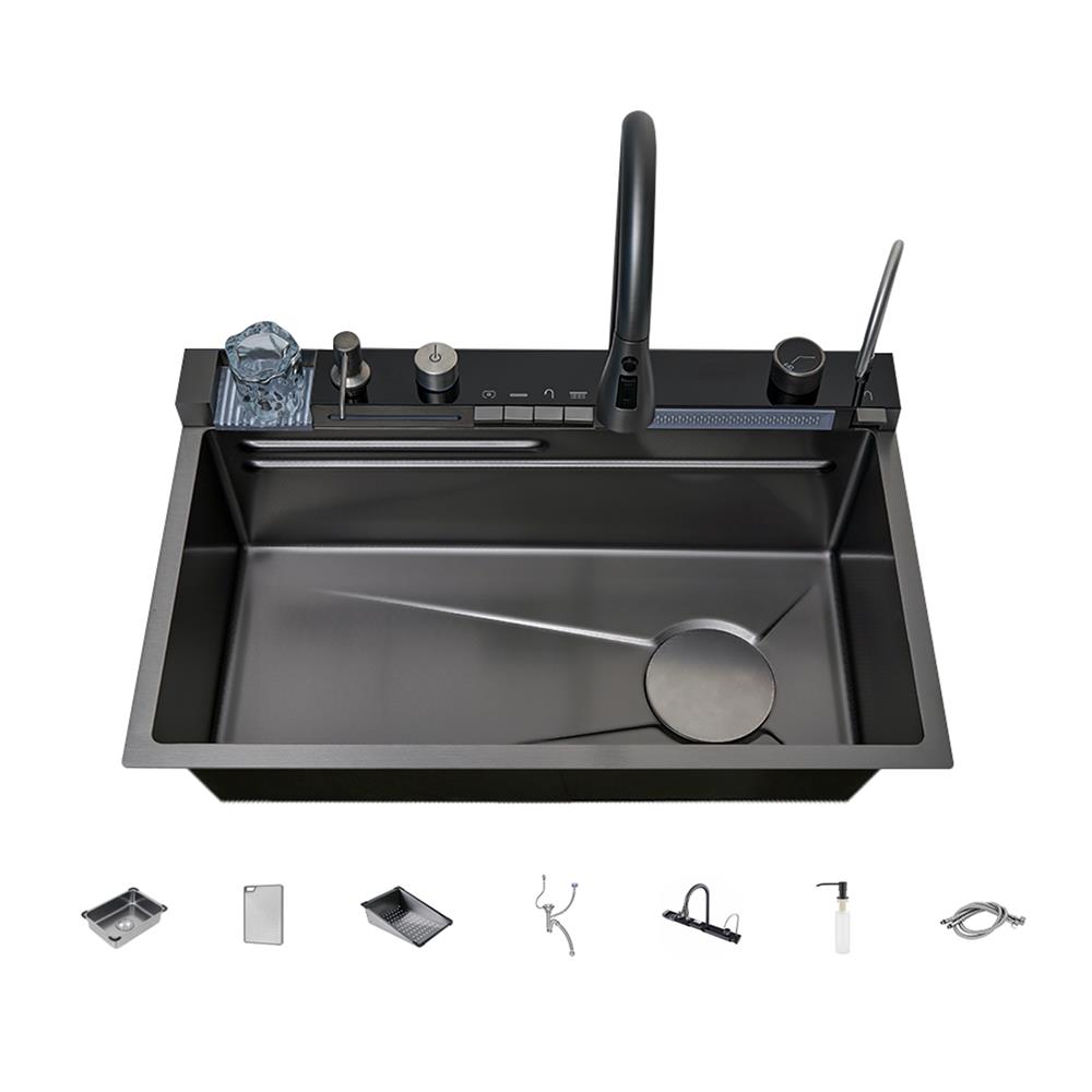 ซิงค์ฝัง 1 หลุม PARNO STORM 7545 2W สีเทาดำ_1