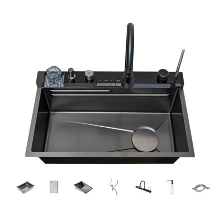 ซิงค์ฝัง 1 หลุม PARNO STORM 7545 2W สีเทาดำ_0