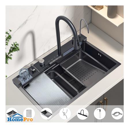 ซิงค์ฝัง 1 หลุม PARNO STORM 7545 2W สีเทาดำ_4