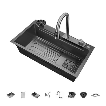 ซิงค์ฝัง 1 หลุม PARNO STORM 8245 1W สีเทาดำ_0