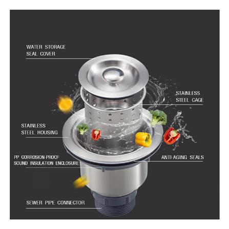 ซิงค์ฝัง 1 หลุม KUCINE SOLAR 7848 สีเทาดำ_6