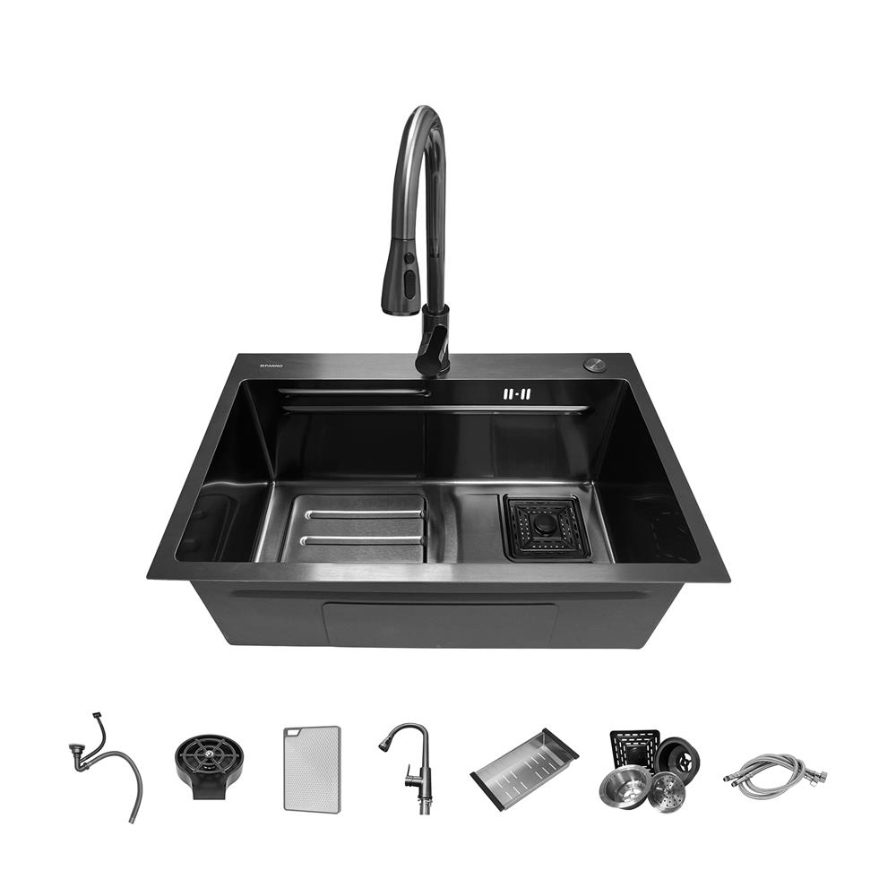 ซิงค์ฝัง 1 หลุม PARNO STAR 68451B สีเทาดำ