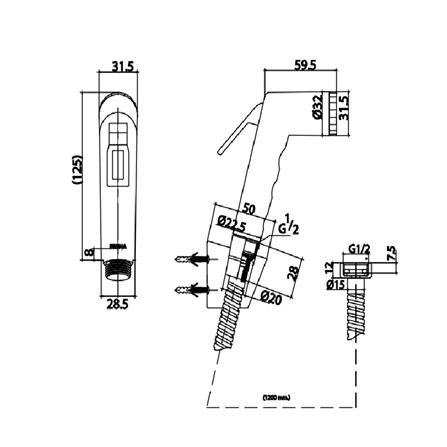 สายฉีดชำระครบชุด PREMA PM623(BL)(HM). สีโครม_1