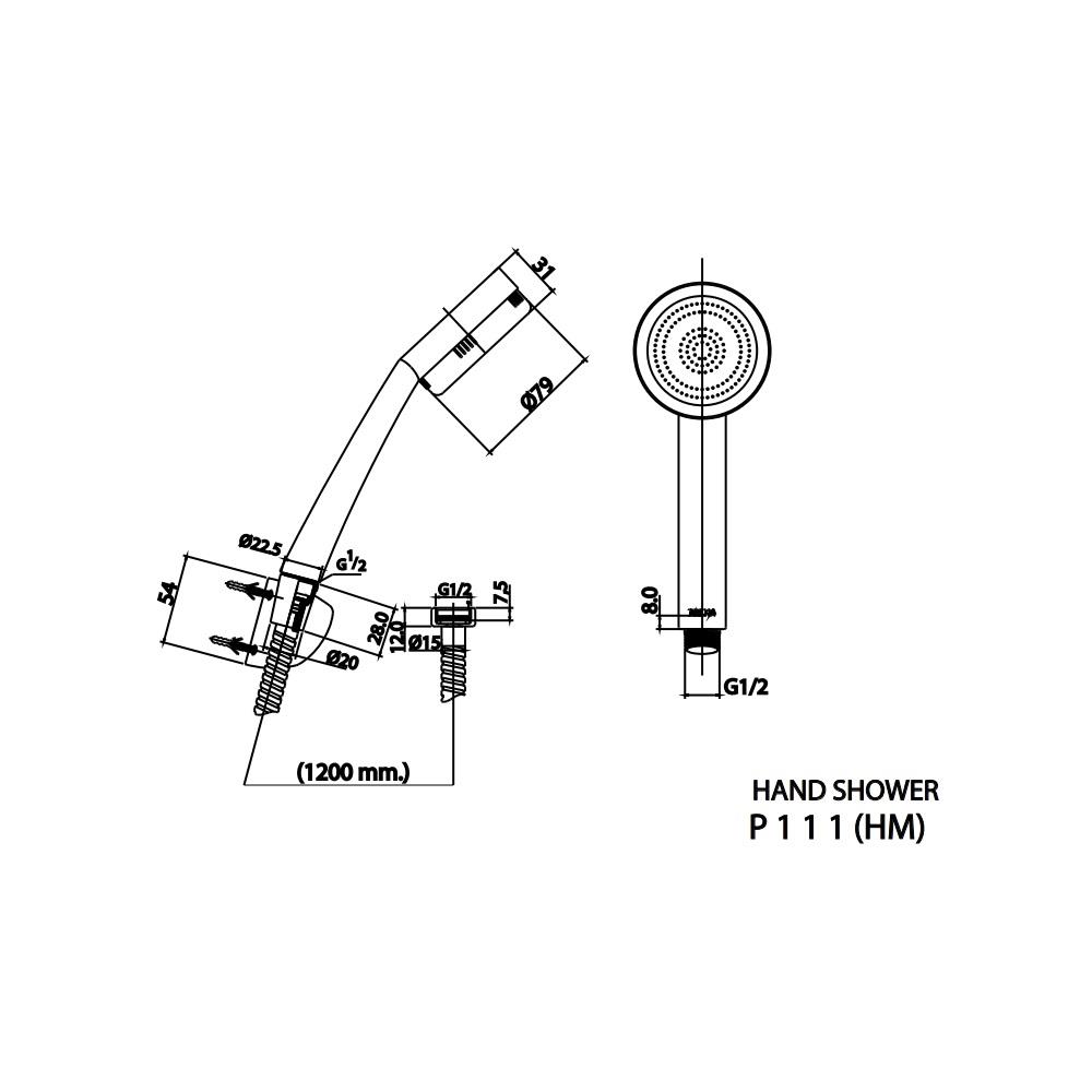 ชุดฝักบัวสายอ่อน 1 ระดับ PREMA P111(HM)