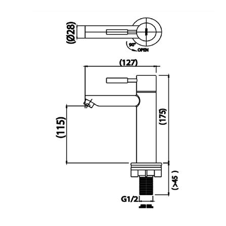 ก๊อกอ่างล้างหน้าเดี่ยว PREMA PM1042(SA)(HM)_1