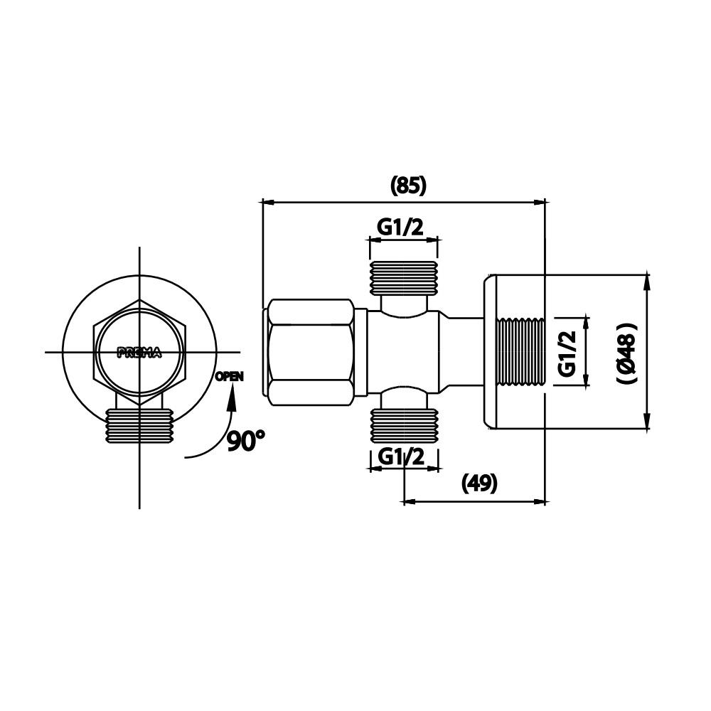 สต๊อปวาล์ว 2 ทาง PREMA PM1061(SA)(HM)