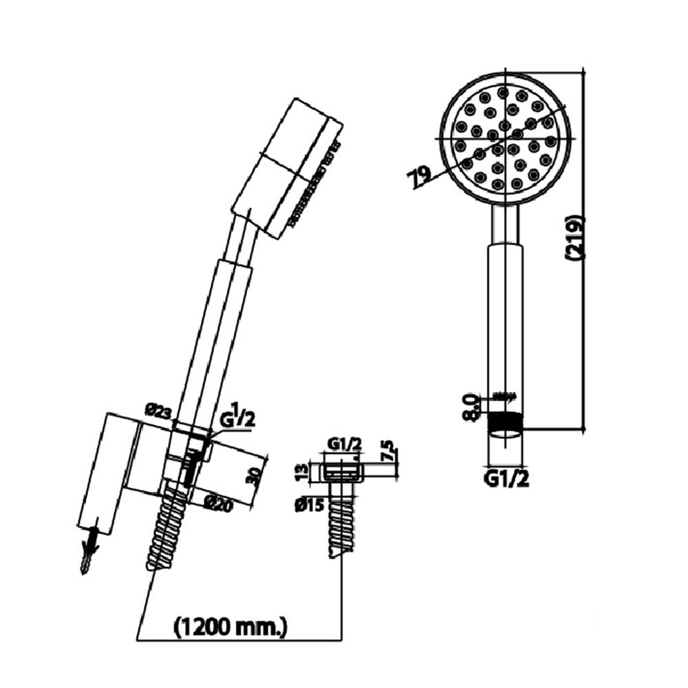 ชุดฝักบัวสายอ่อน 1 ระดับ PREMA P107(HM)
