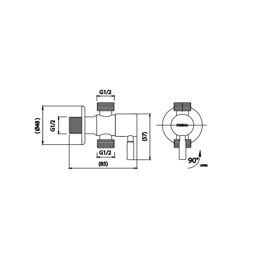 สต๊อปวาล์ว 2 ทาง PREMA PM1060(HM)