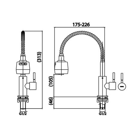 ก๊อกซิงค์เดี่ยวเคาน์เตอร์ PREMA PM1046SA(HM)_1