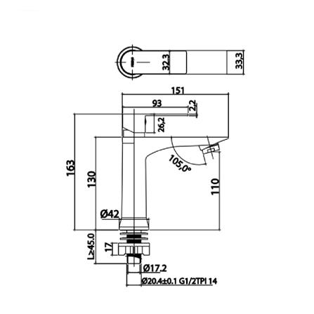 ก๊อกอ่างล้างหน้าเดี่ยว PREMA PM1039(HM)_1