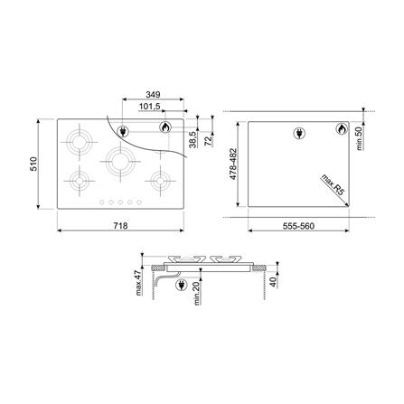 เตาฝังแก๊ส SMEG P705ES 72 ซม._10