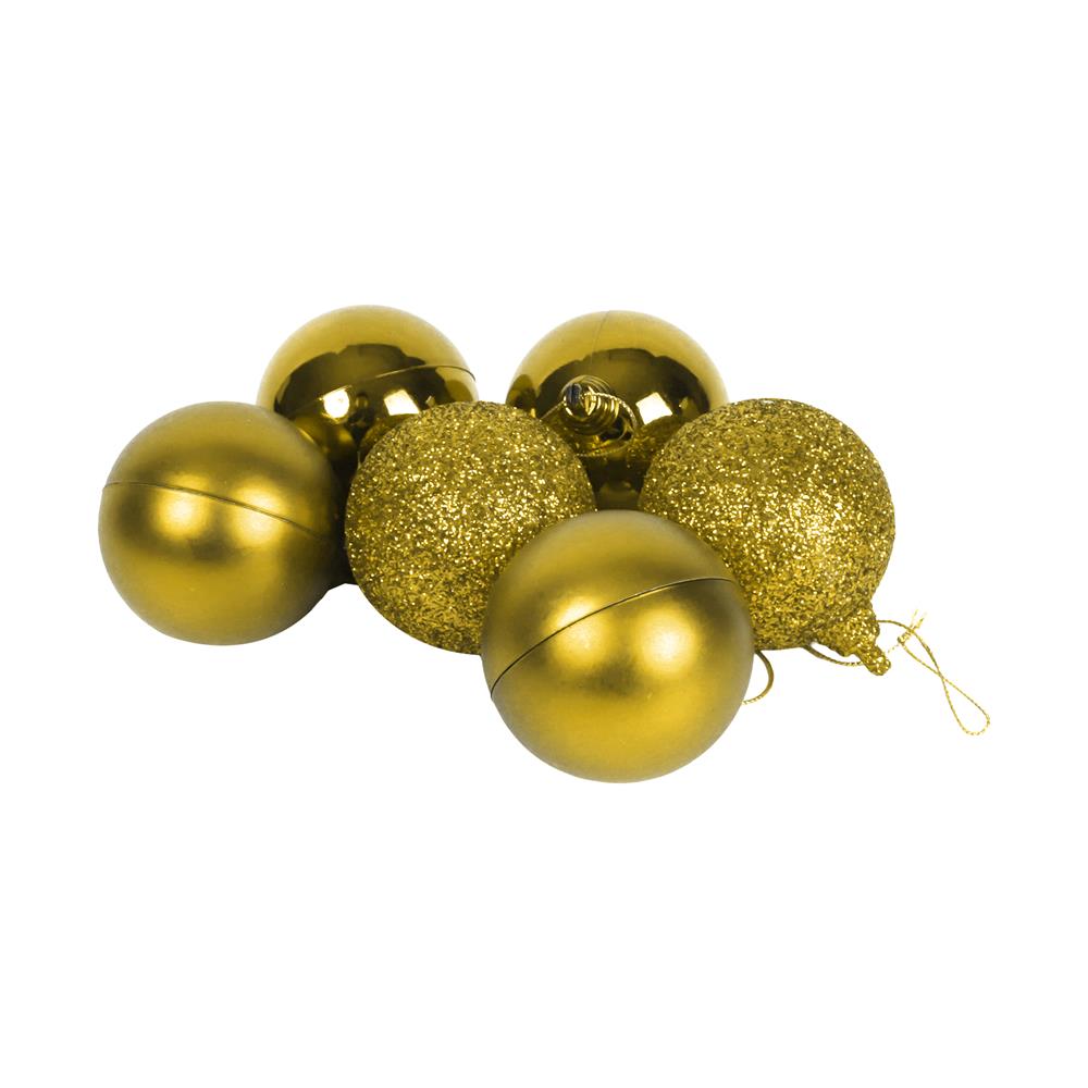 ชุดบอลตกแต่ง SIAMXMAS 6 ซม. สีทอง (แพ็ก 6 ชิ้น)