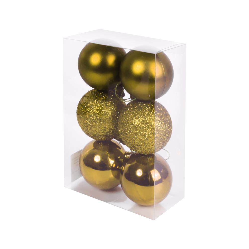 ชุดบอลตกแต่ง SIAMXMAS 6 ซม. สีทอง (แพ็ก 6 ชิ้น)