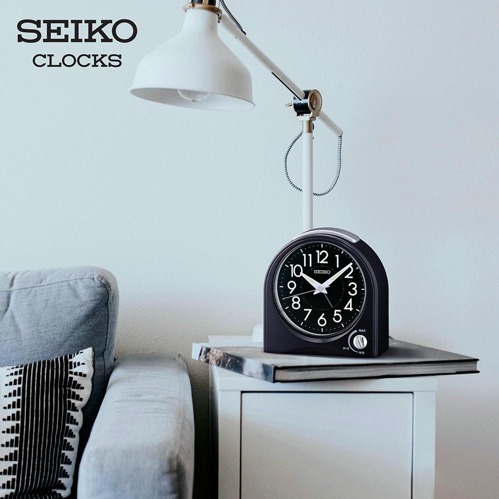 นาฬิกาปลุก SEIKO CLOCKS QHE204K 4.6X4.5 นิ้ว สีดำ