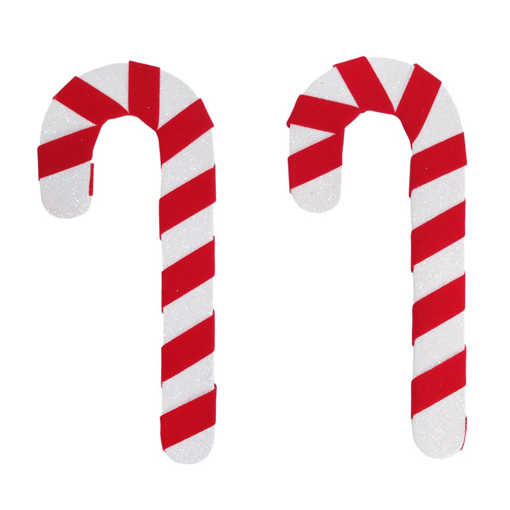 ชุดของตกแต่งไม้เท้า SIAMXMAS สีแดง/ขาว (แพ็ก 2 ชิ้น)