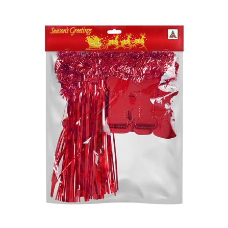 ป้ายตกแต่ง HAPPY NEW YEAR พร้อมพู่ห้อย SIAMXMAS 200x40 ซม. สีแดง_2